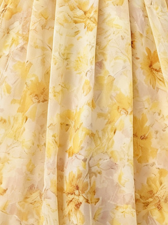花柄プリント キャミネック Aラインワンピース