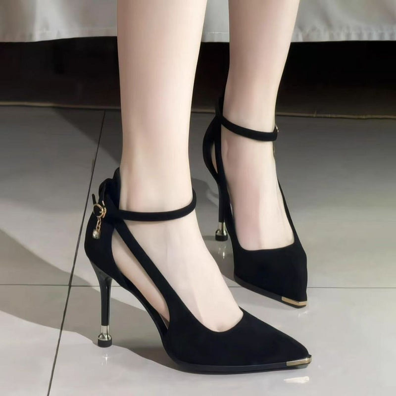 メタル装飾 ハイヒールパンプス 7cm/9cm選べる