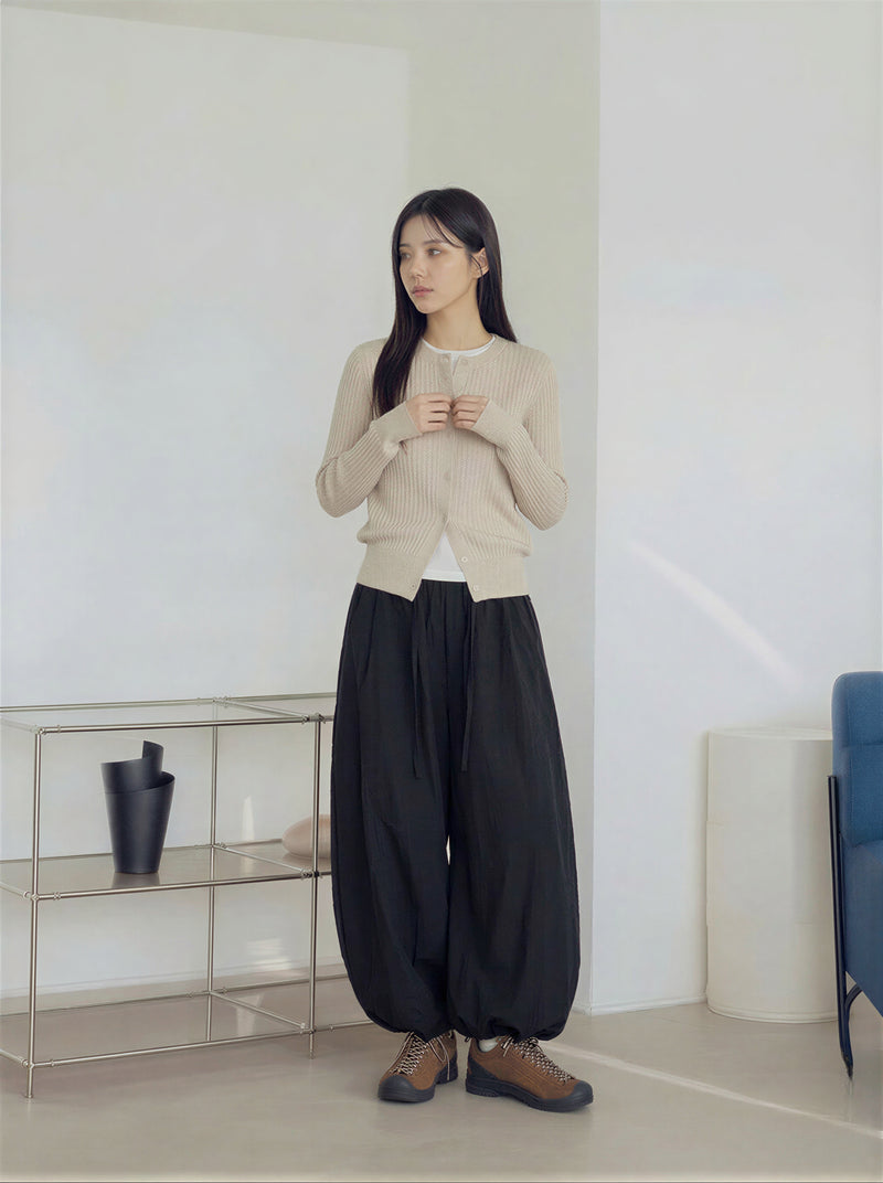 高腰抽繩燈籠寬腿運動褲