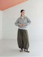 高腰抽繩燈籠寬腿運動褲