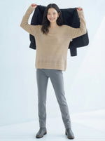 V領開衩 透膚鏤空 輕薄套頭毛衣