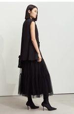 多層拼接蓬鬆A字網紗半身裙