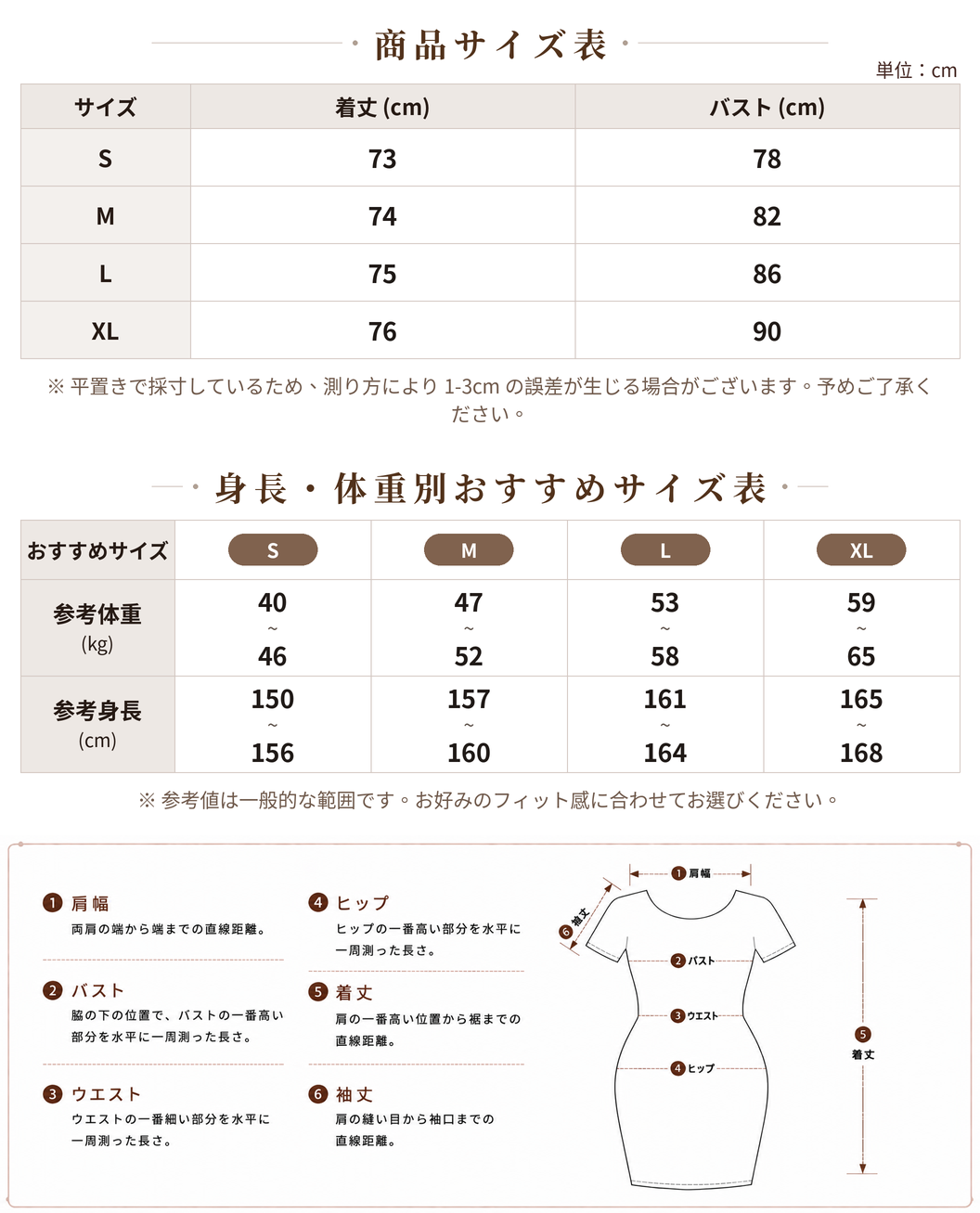 3色展開|レース切替 プリント ノースリーブ ワンピース size chart 1