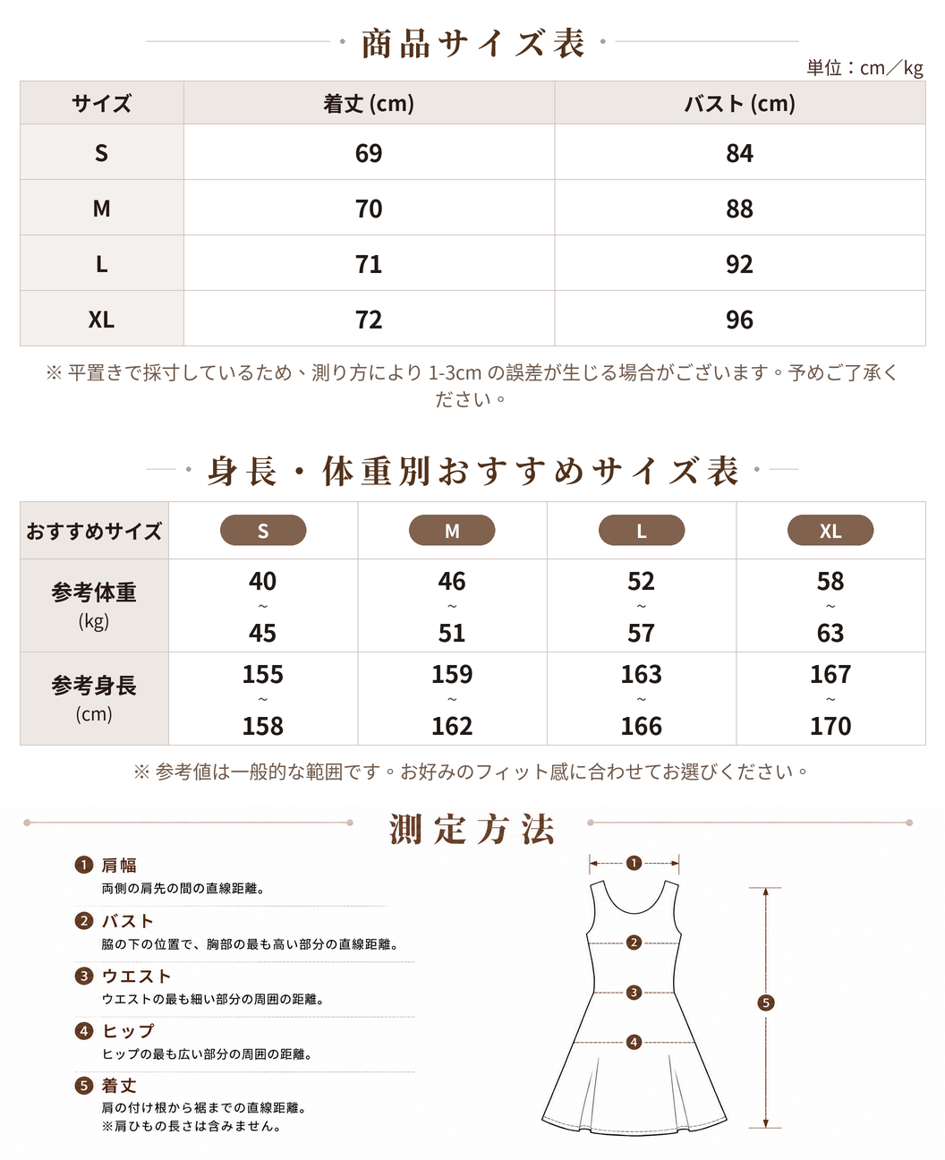 ホルターネック フリル ウエストマーク シャツミニワンピース size chart 1