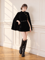 無地 ポンチョケープコート