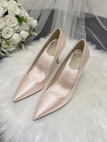 サテン調 ハイヒールパンプス