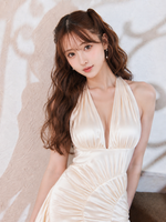 タイト ノースリーブ ロングワンピース