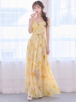 花柄プリント キャミネック Aラインワンピース