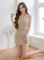ノースリーブ タイト ミニワンピース