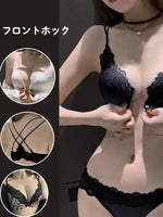 ヒョウ柄 ブラ&ショーツセット フロントホック ワイヤレス-ヒョウ柄/単品ブラ-85AB