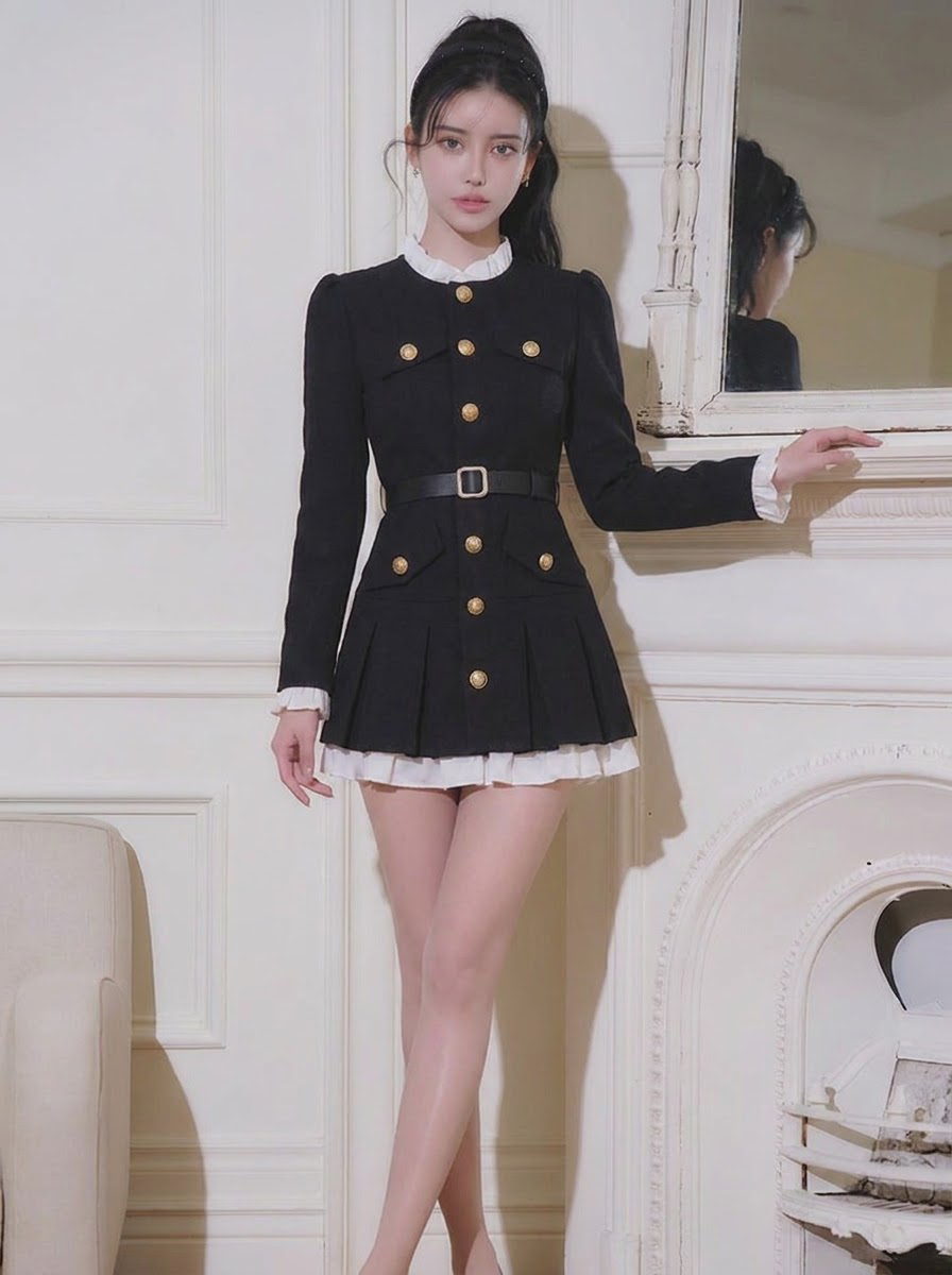 チェック柄 カレッジ風 カジュアルミニワンピース
