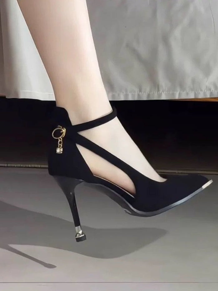 メタル装飾 ハイヒールパンプス 7cm/9cm選べる