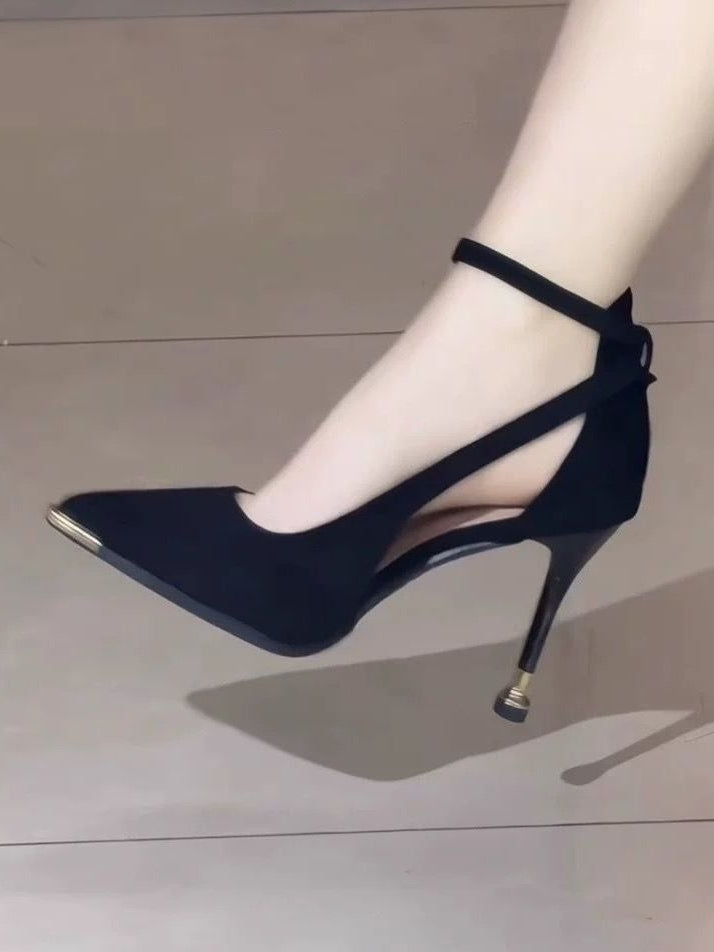 メタル装飾 ハイヒールパンプス 7cm/9cm選べる