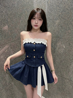 チューブトップ＆フレアスカート 2点セット