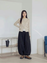 高腰抽繩燈籠寬腿運動褲