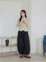 高腰抽繩燈籠寬腿運動褲