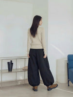 高腰抽繩燈籠寬腿運動褲