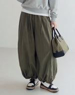 高腰抽繩燈籠寬腿運動褲