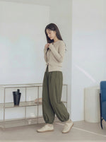 高腰抽繩燈籠寬腿運動褲