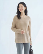 V領開衩 透膚鏤空 輕薄套頭毛衣