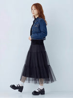 多層拼接蓬鬆A字網紗半身裙