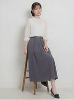 荷葉立領褶皺雪紡襯衫