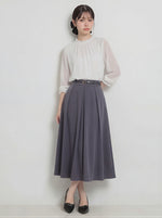 荷葉立領褶皺雪紡襯衫