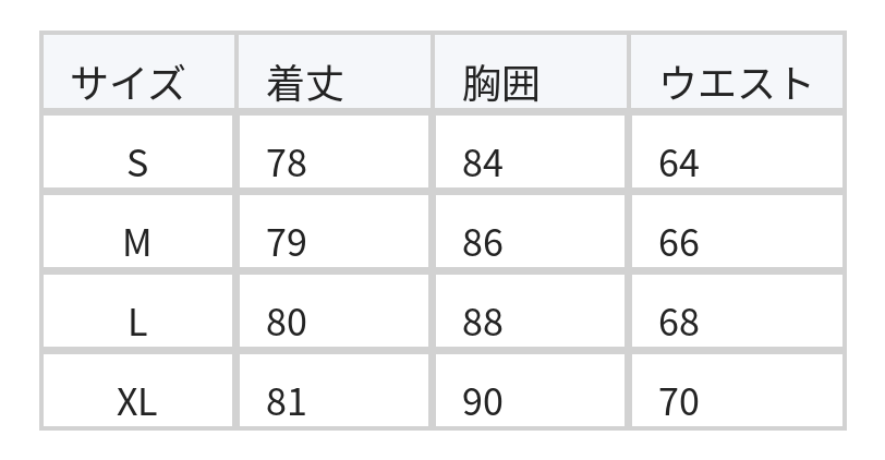 レース切り替えギャザー入りヒップラインワンピース size chart 1