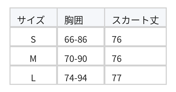 ジップデザイン ウエストシェイプ アシンメトリー ベアトップワンピース size chart 1