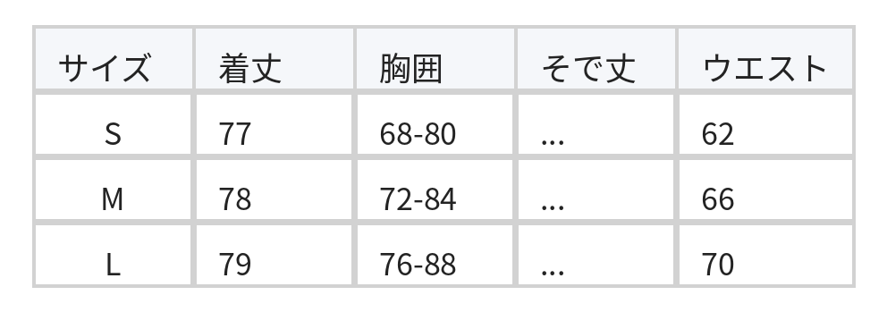 ギャザーウエスト フリルスリーブ ヒップラインワンピース size chart 1