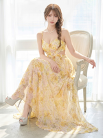 花柄プリント キャミネック Aラインワンピース